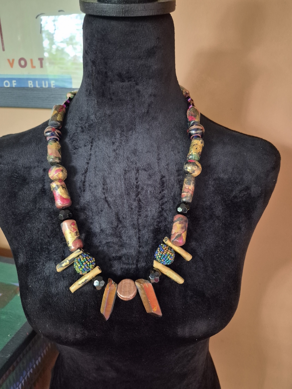 Handcrafted Multicolor Statement Necklace - Bohemian Bead Design